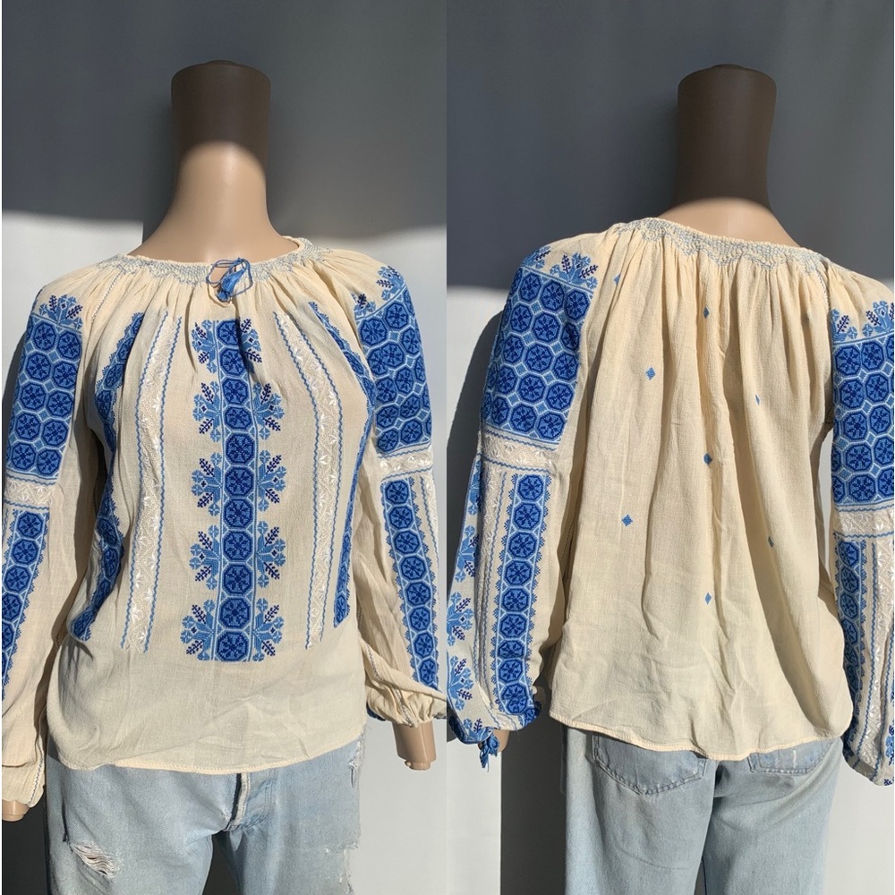 Antique Hungarian Heavily Embroidered Blouse - image 1